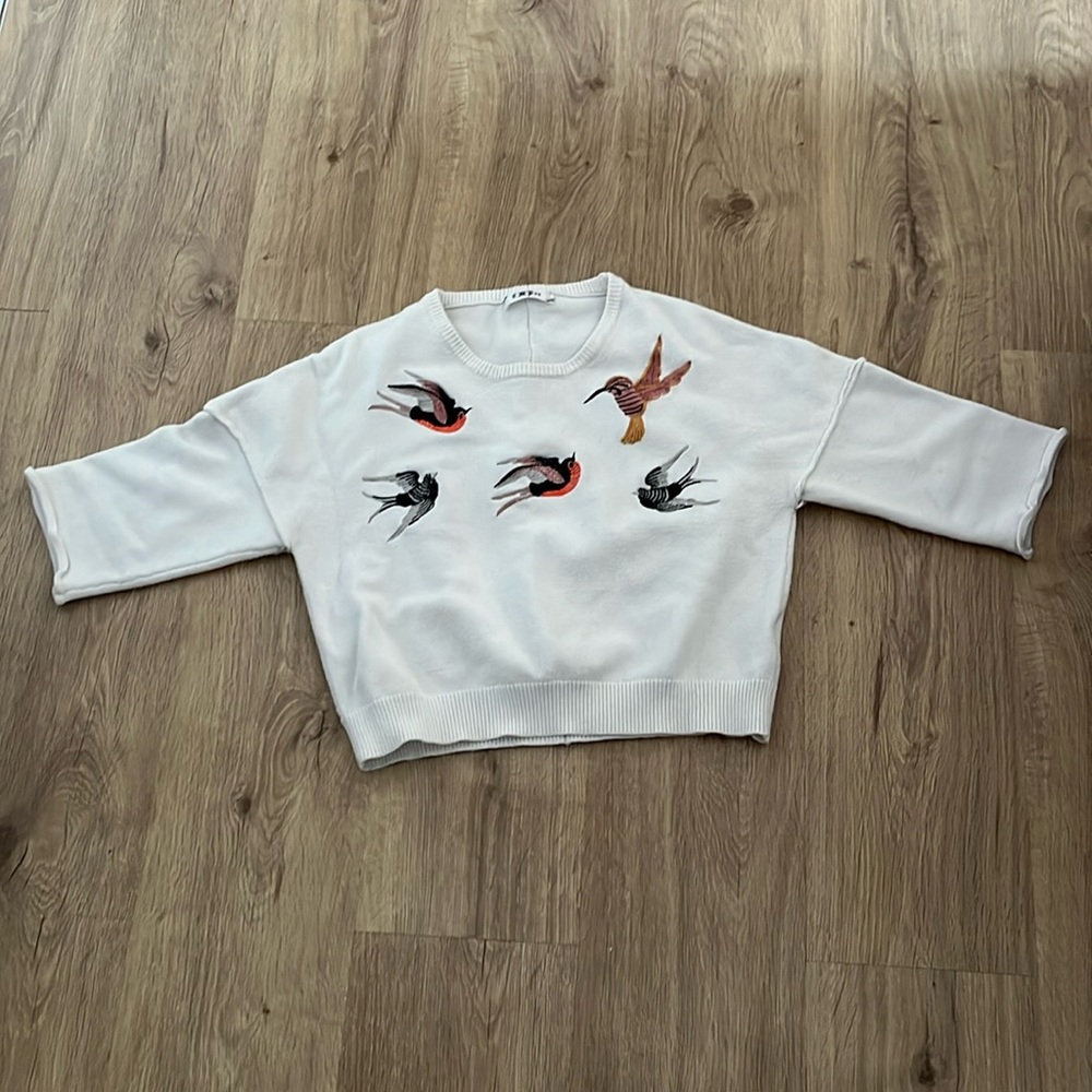 Quarter sleeves short white hummingbird. Thick material